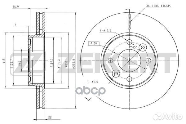 Диск торм. перед. Nissan Micra (K12) 03- Note