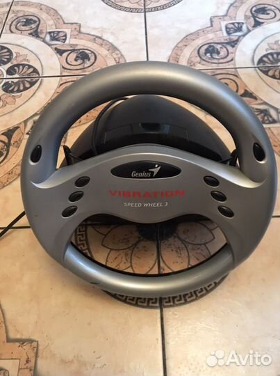 Игровой руль с педалями genius speed wheel 3 vibra