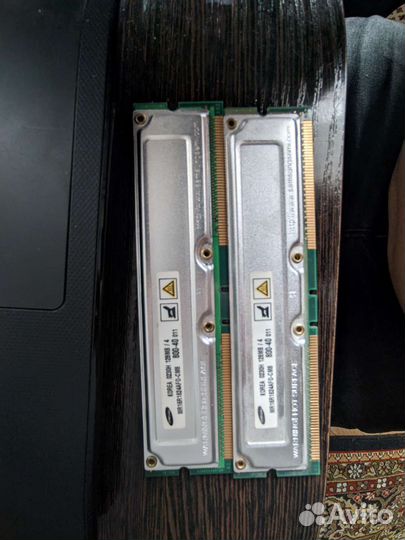 Оперативная память Rambus rimm 128 mb 2 штуки