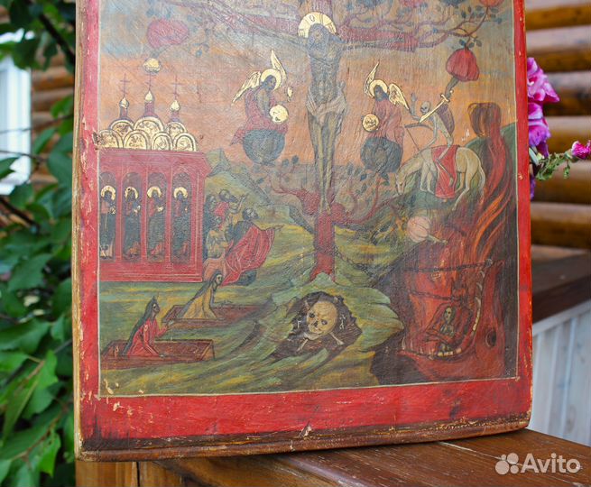 Старинная Икона Плоды Страданий Христовых 46*30*4