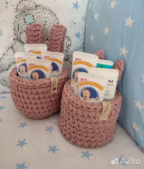 Корзинки-органайзеры вязаные (новые)
