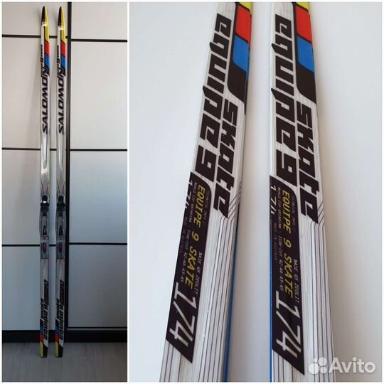 Лыжи беговые Salomon коньковые комплект 174/ 36