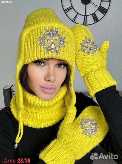 Шапка+варежки+снуд