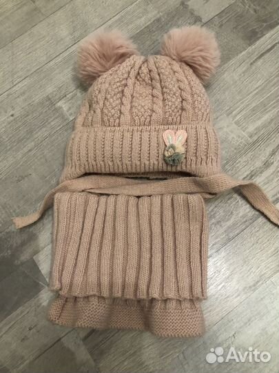 Шапка и снуд для девочки 50