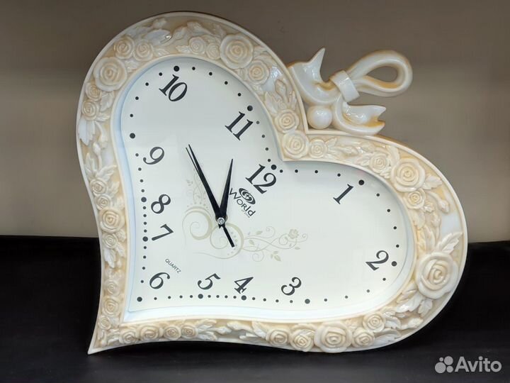 Часы настенные кварцевые Сердце роз