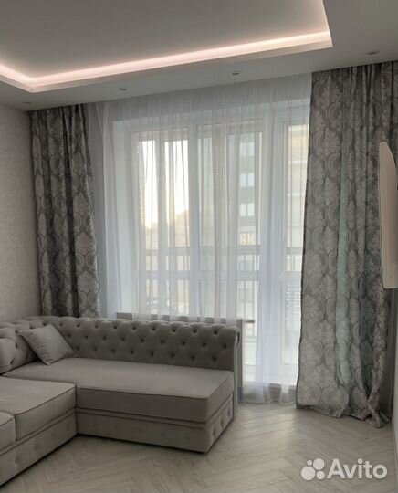 Шторы из льна жаккарда, серо бежевый цвет