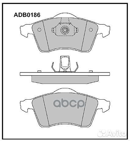 Колодки тормозные дисковые перед ADB0186 AD