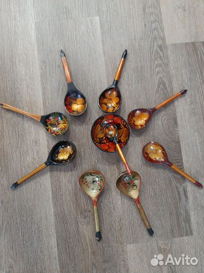 Ложки+тарелка хохлома СССР