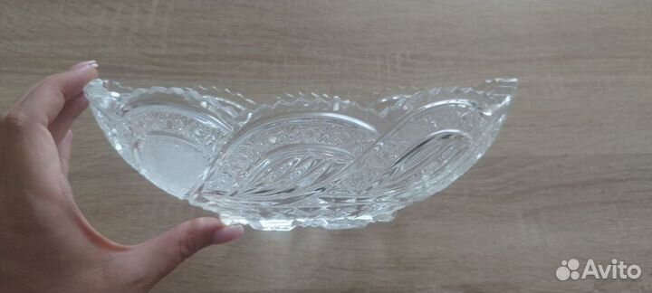 Хрустальная ваза,салатник,фруктовница,ладья СССР