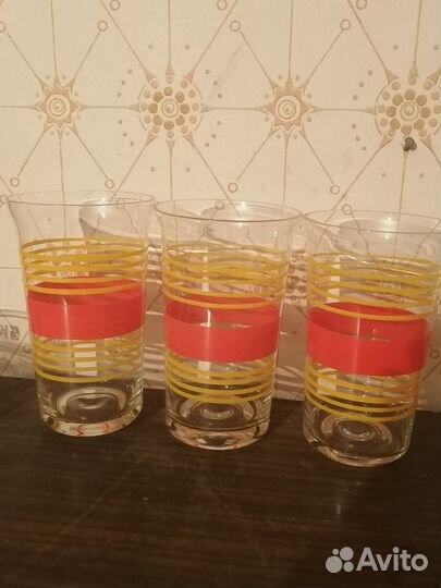 Стаканы СССР, 3шт, высота 13см