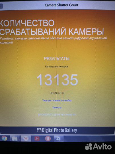 Зеркальный фотоаппарат nikon d3100