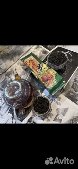 Чай пуэр, женьшен улун с османтусом