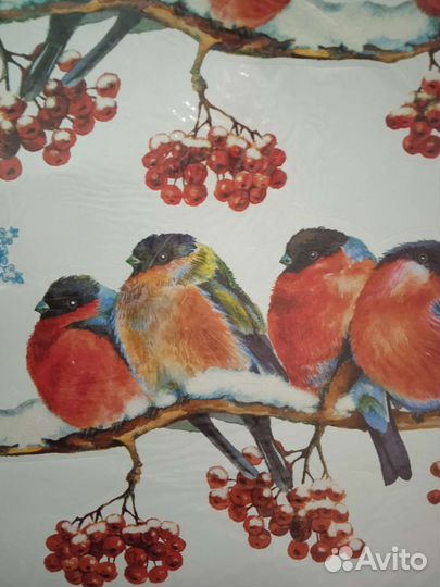 Наклейки новогодние большие многоразовые