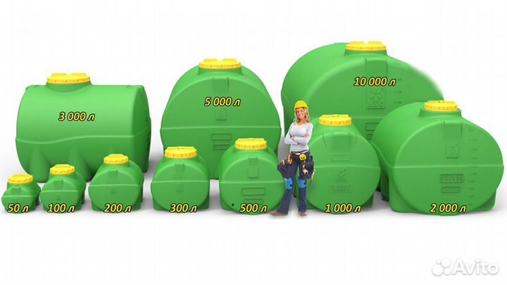 Пластиковый резервуар для воды 5 куб