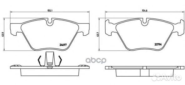Колодки тормозные дисковые перед p06060 Brembo