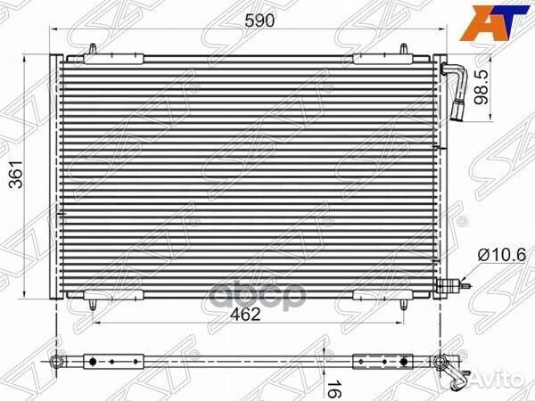 Радиатор кондиционера Peugeot 206 98-09