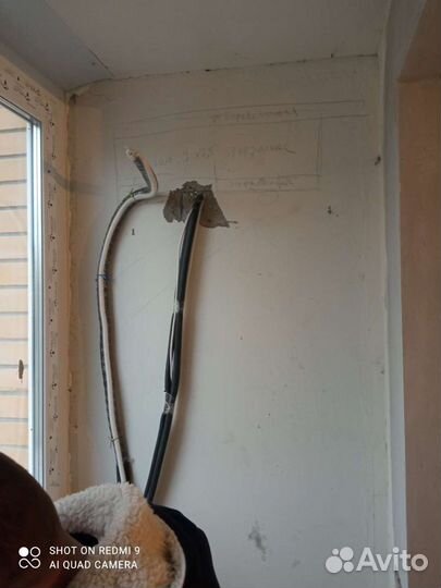 Установка кондиционеров, закладка трассы