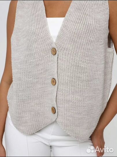 Жилет вязаный женский оверсайз