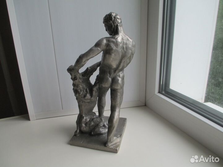 Скульптура СССР Самсон 28 См Силумин
