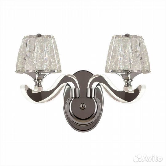 Бра металлический с хрусталем в спальню модерн