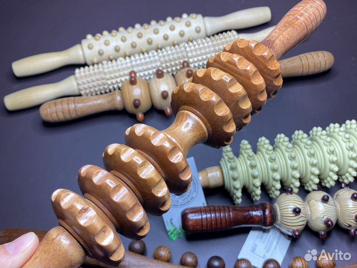 Бамбуковые палки массажные с рисовым наполнением