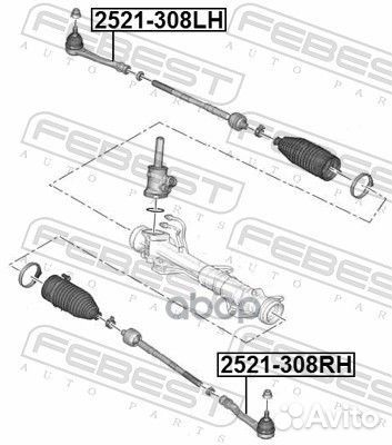 Наконечник рулевой левый 2521-308LH Febest