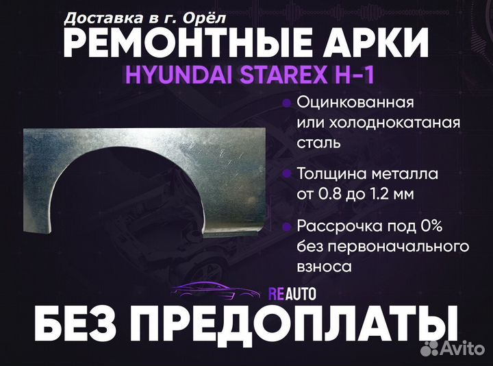 Ремонтные арки на Hyundai Starex H-1 задние