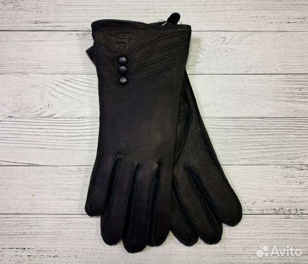 Перчатки женские, натуральная кожа