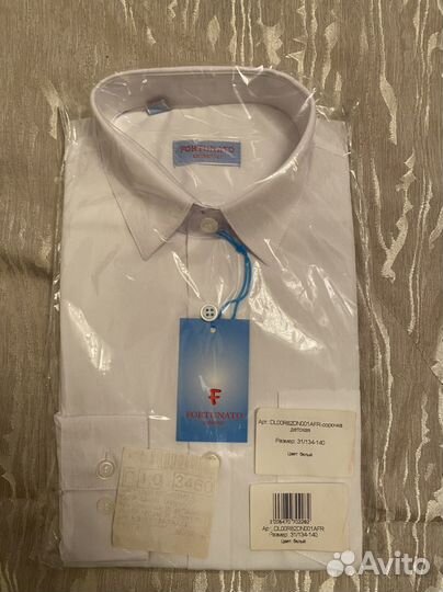 Рубашка белая новая 134 fortunato
