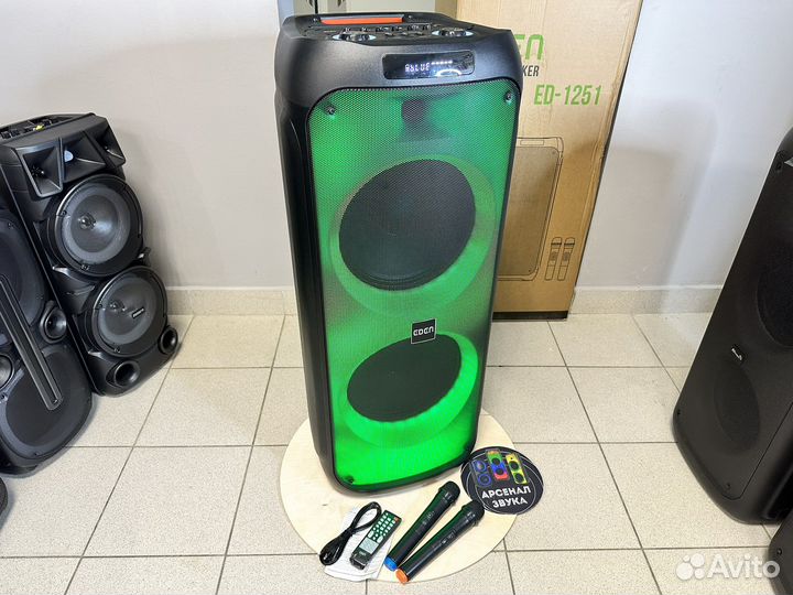 Большая метровая портативная колонка Eden 1500W