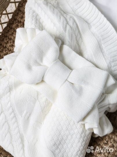 Конверт плед уголок на выписку для новорожденного