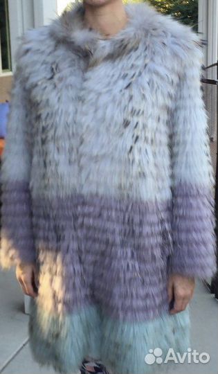 Шубка вязаная из енота бренда Jocelyn, размер М