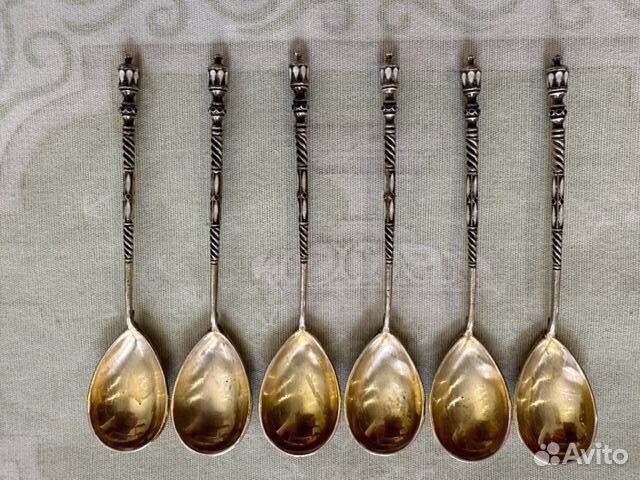 Ложки серебро эмаль