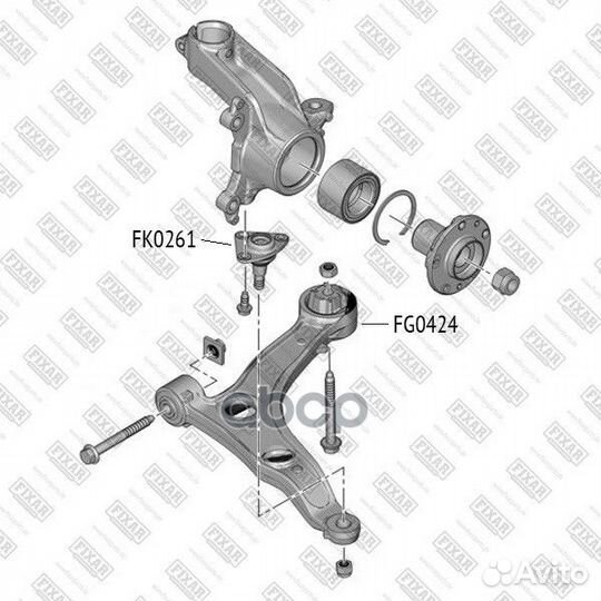 Опора шаровая нижняя левая/правая перед лев