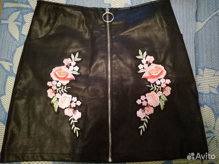 Юбка кожаная
