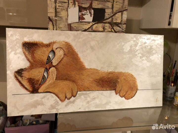 Картина 100/50 гарфильд кот