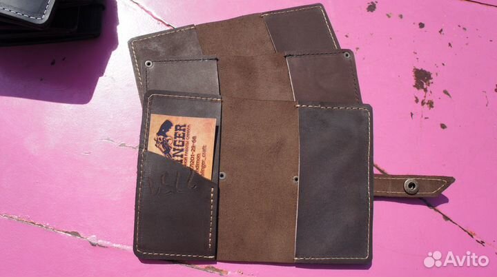 Обложка на паспорт кожаная, ручной работы