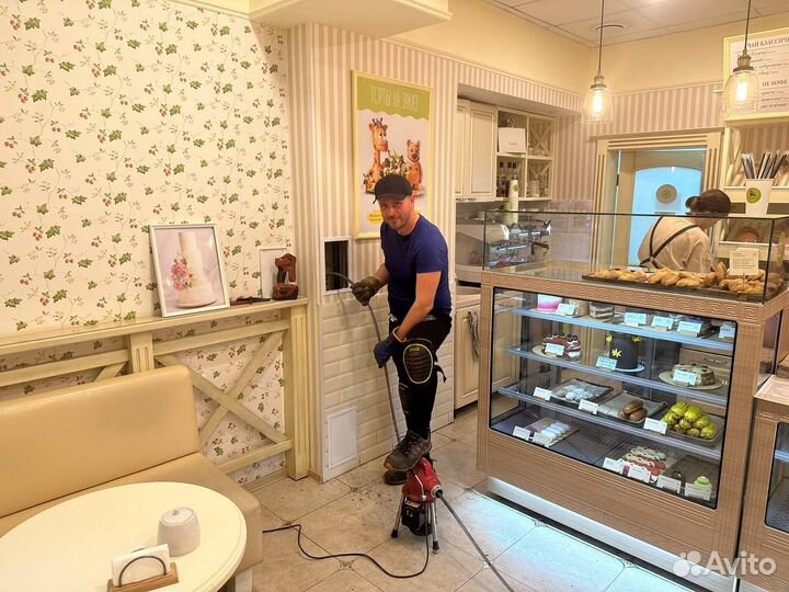 Прочистка канализации, устраним засор