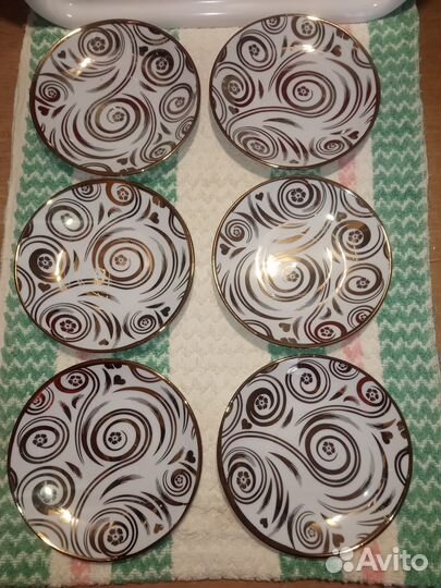 Чайные блюдца, 6-штук