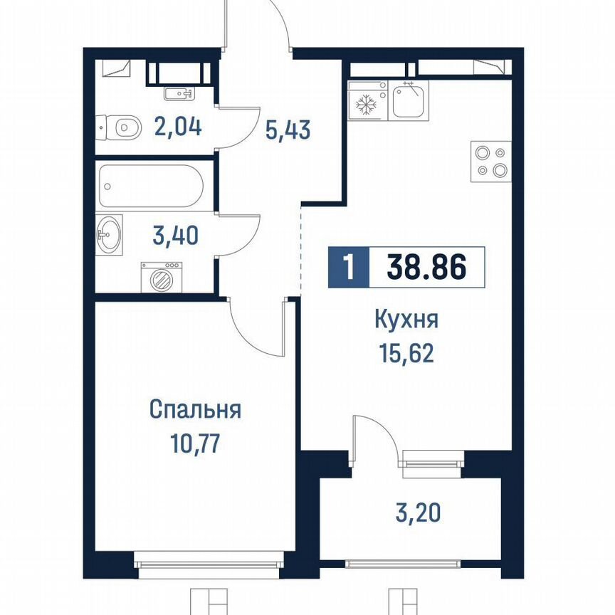 1-к. квартира, 37,3 м², 9/18 эт.