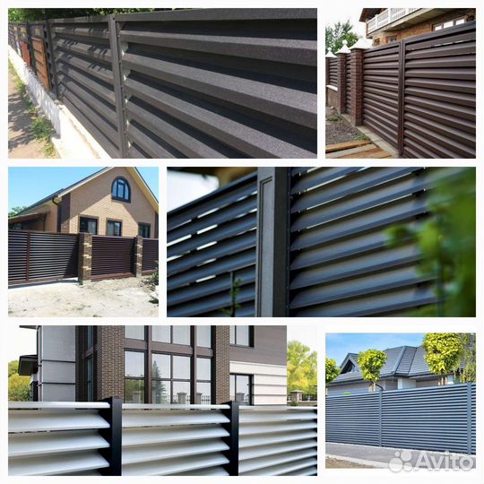Современные металлические заборы Жалюзи