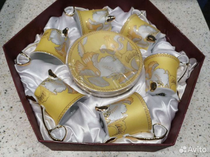 Набор кофейный фарфор 6+6