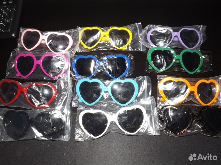 Очки сердечки, сердца