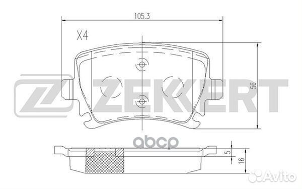 Колодки торм. диск. задн. Audi A6 II 97- Skoda