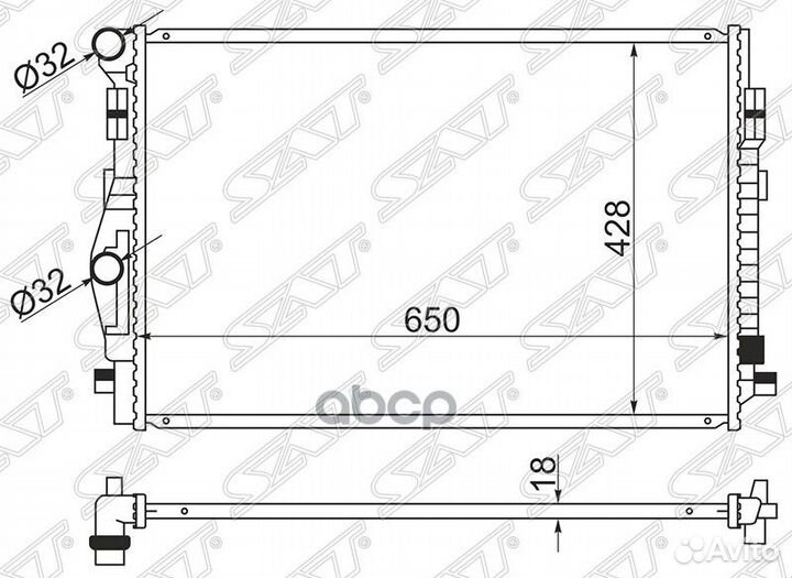 Радиатор Audi A3 12- / Skoda Kodiaq 16-22 / Oct