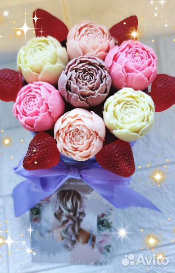 Букет из шоколадных пионов