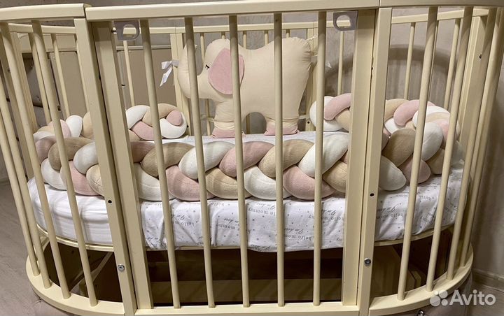 Бортик косичка и подушка