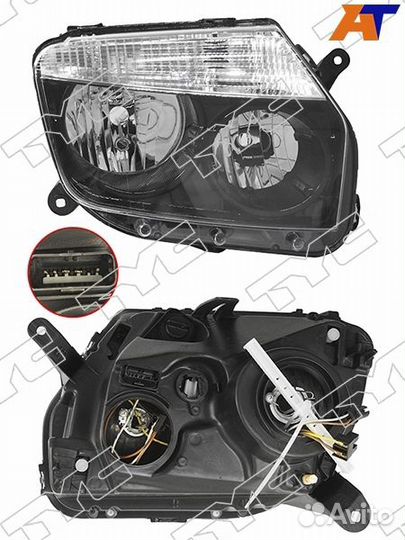 Фара renault duster 10-15 RH черная, под электроко