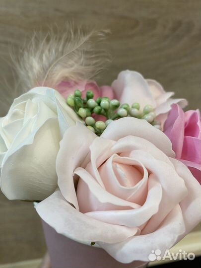 Букет роз из мыла