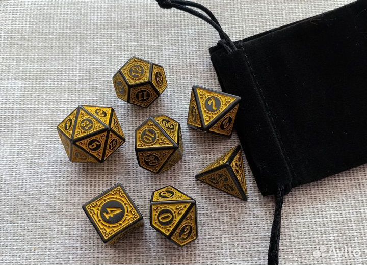 Дайсы/кубики для настольных игр (d4–d20) +мешочек
